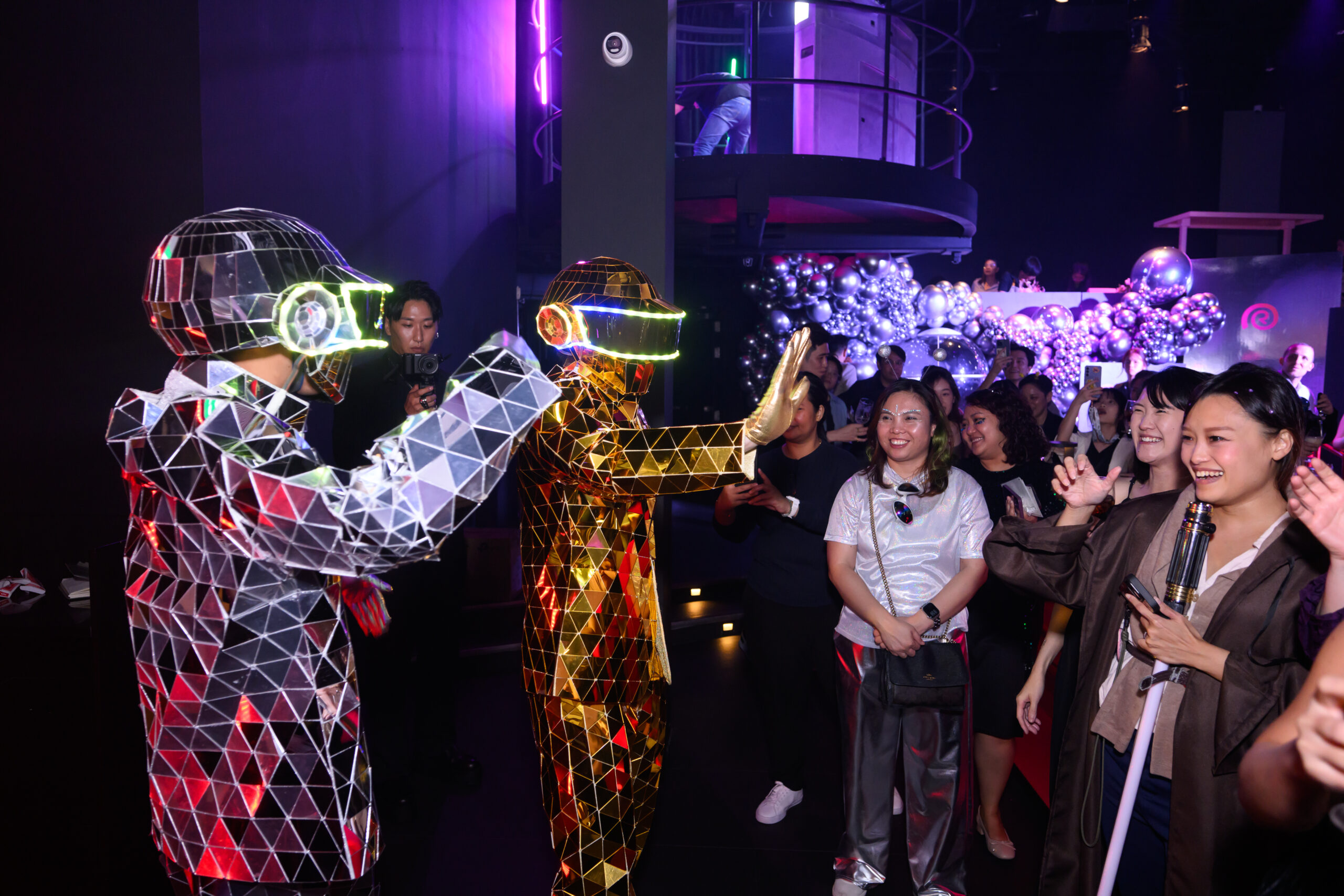 Corporate gala dinner event in Singapore with stage lighting and entertainment